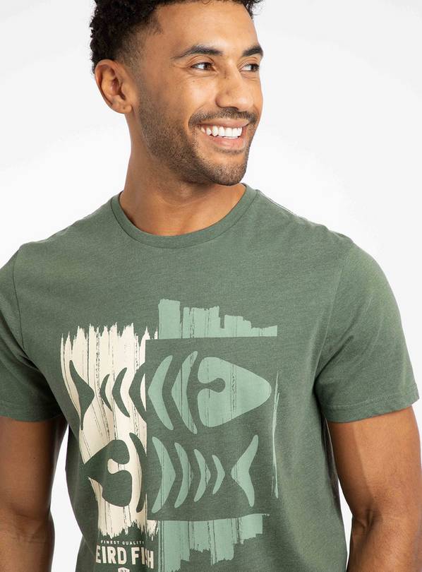 WEIRD FISH Double Fish Graphic T Shirt L
